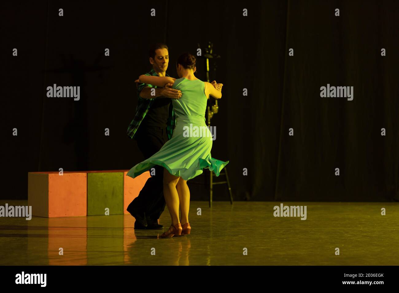 Dancer Actors perform on the theater stage in a dance show musical ...