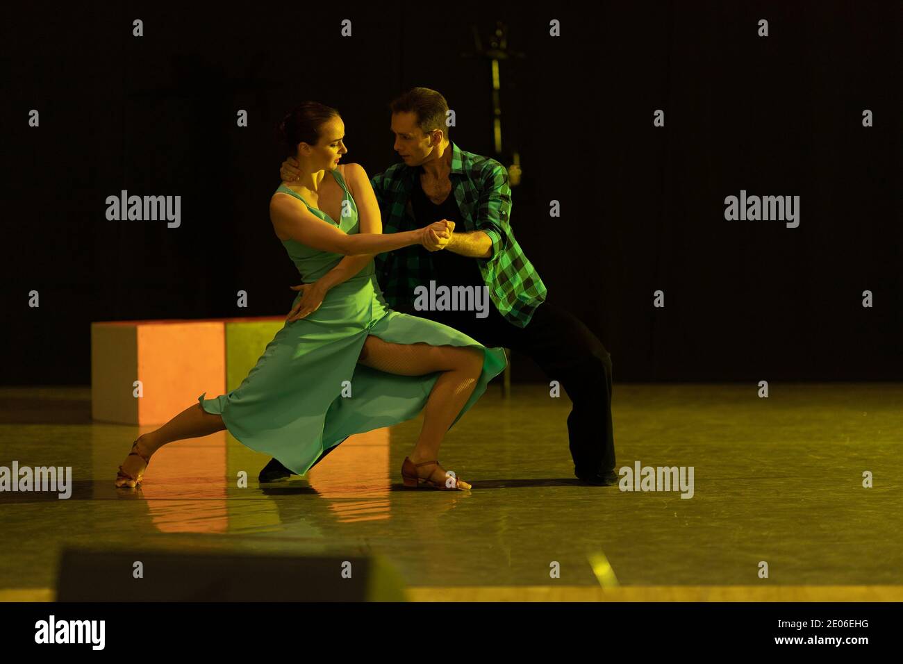 Dancer Actors perform on the theater stage in a dance show musical ...