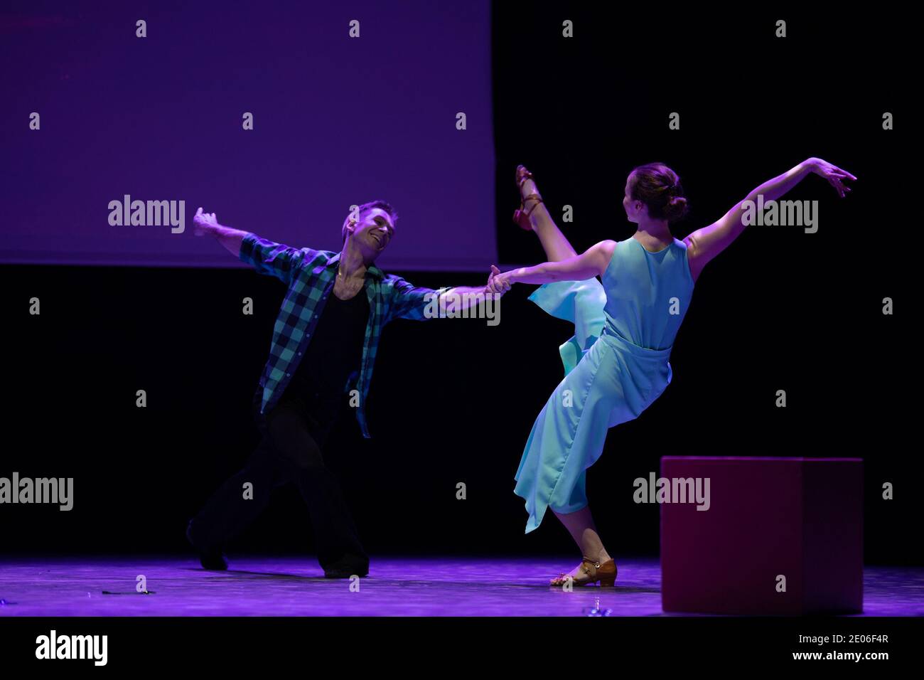 Dancer Actors perform on the theater stage in a dance show musical ...