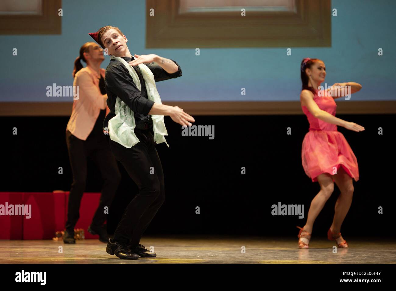 Dancer Actors perform on the theater stage in a dance show musical ...