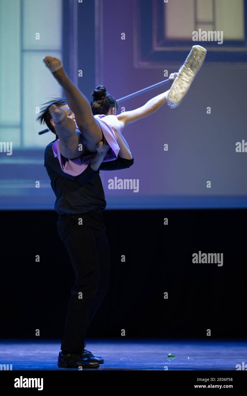 Dancer Actors perform on the theater stage in a dance show musical ...