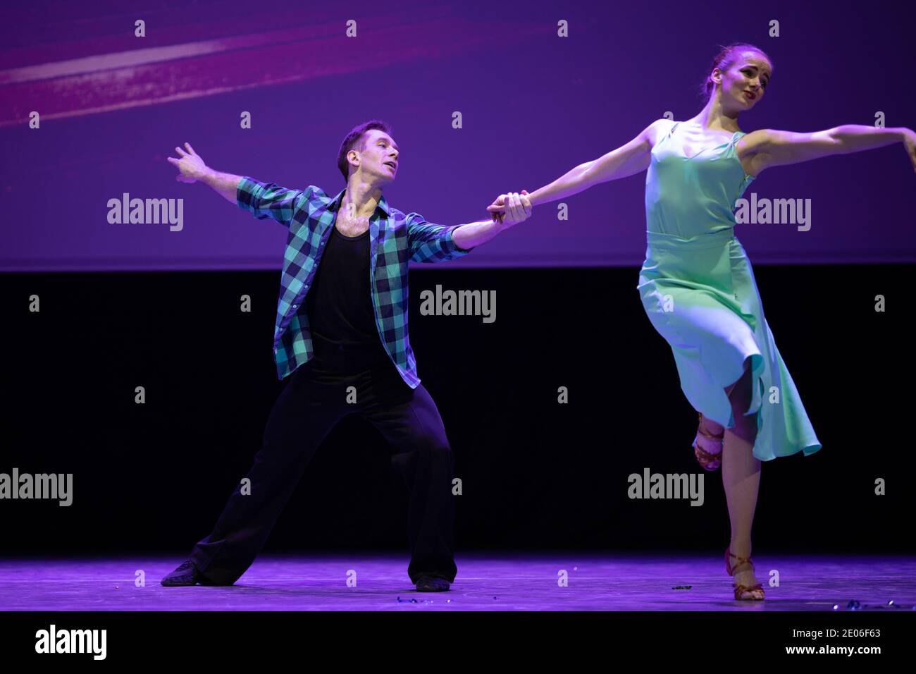 Dancer Actors perform on the theater stage in a dance show musical ...