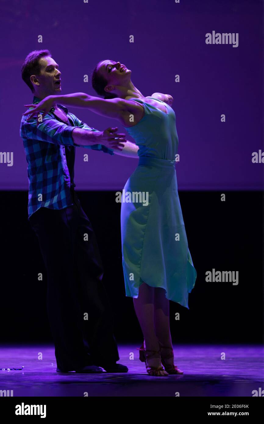 Dancer Actors perform on the theater stage in a dance show musical ...