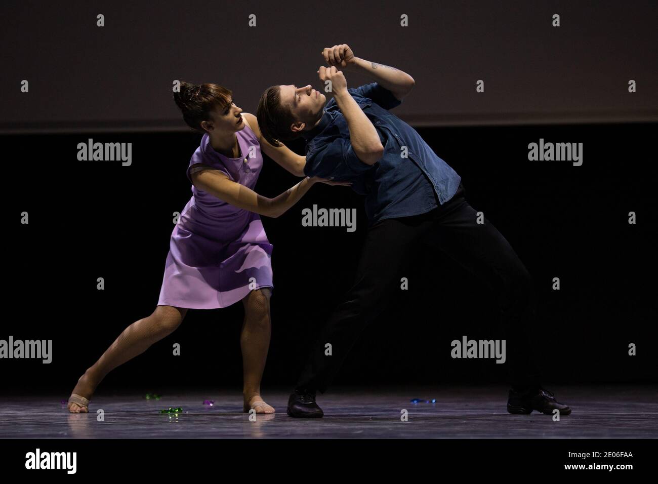Dancer Actors perform on the theater stage in a dance show musical ...