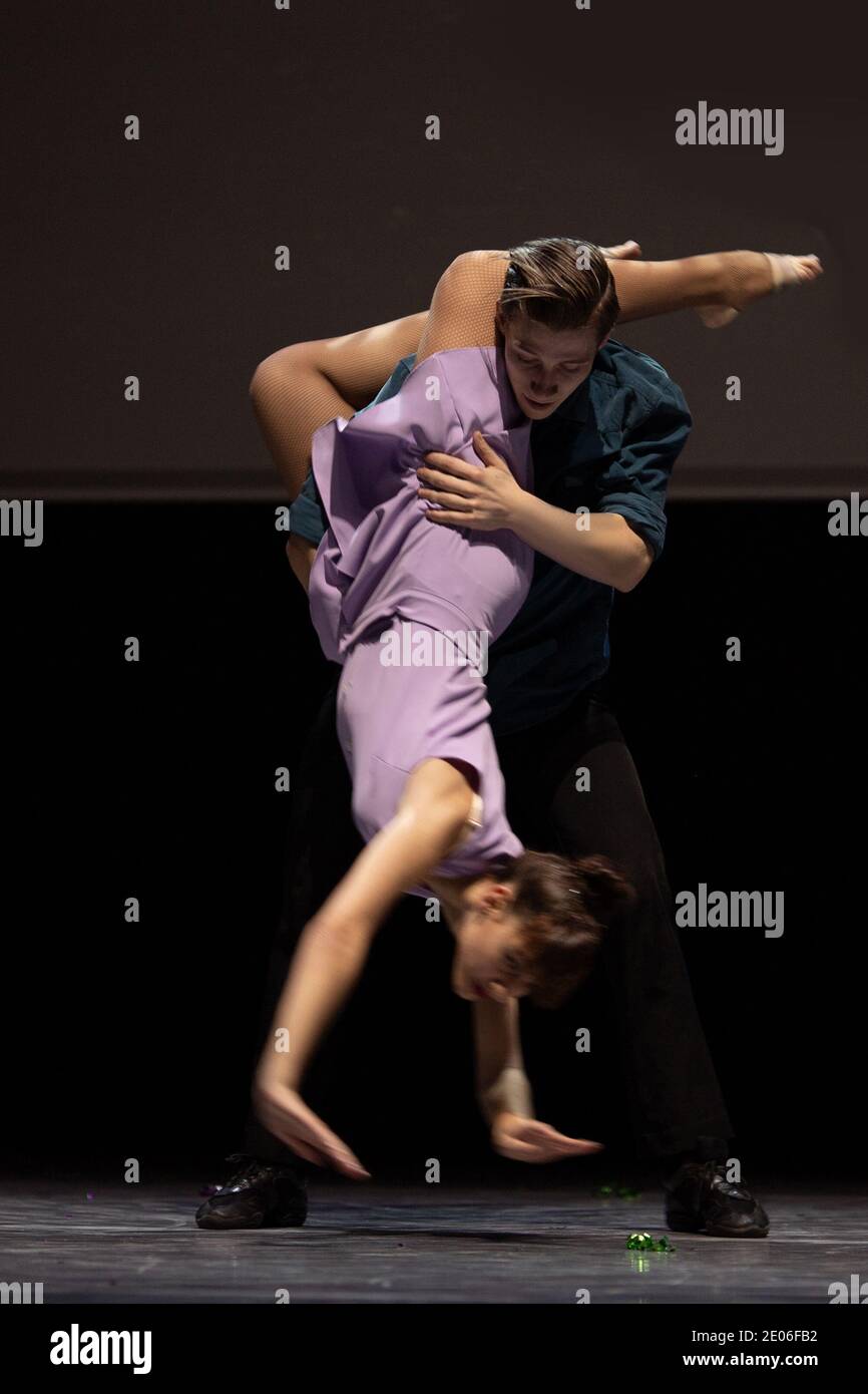 Dancer Actors perform on the theater stage in a dance show musical ...