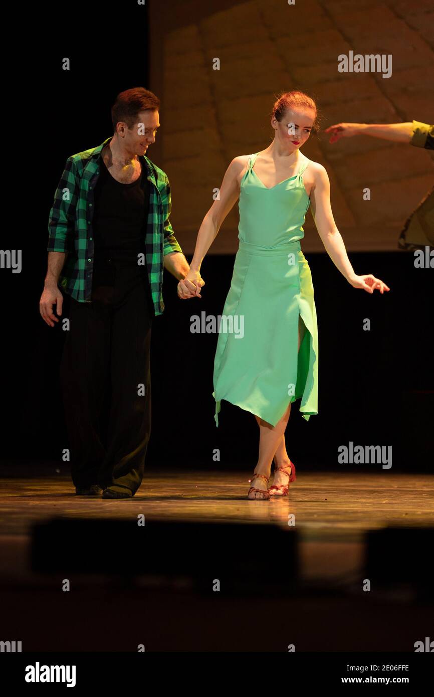 Dancer Actors perform on the theater stage in a dance show musical ...