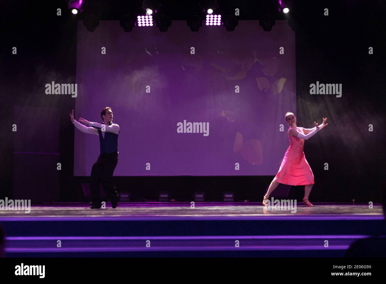 Dancer Actors perform on the theater stage in a dance show musical ...