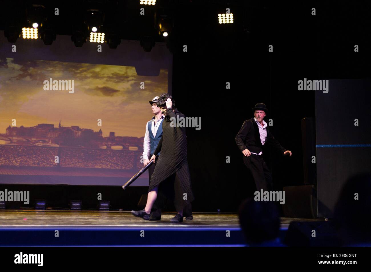 Dancer Actors perform on the theater stage in a dance show musical ...