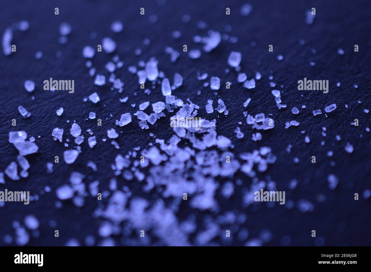 Salt under macrophotography Stock Photo