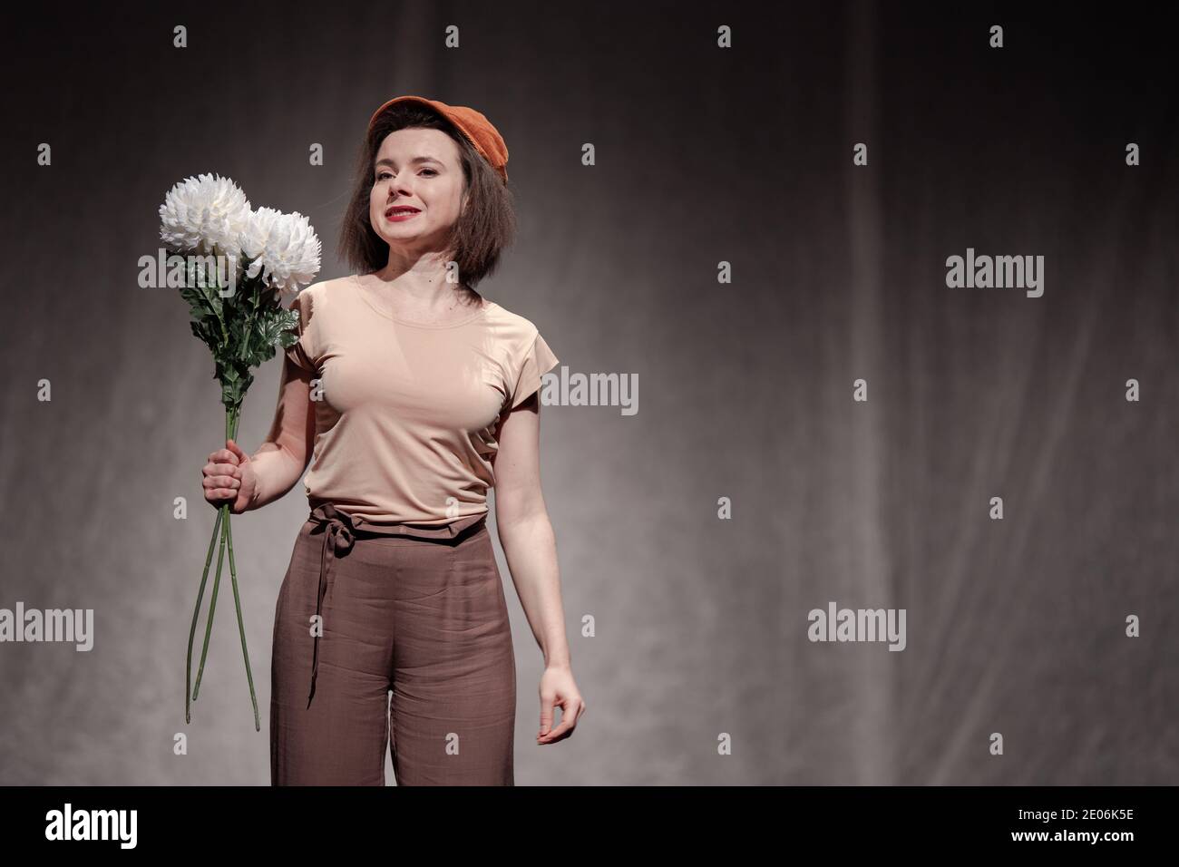 Actors and actresses play a modern lyrical performance of the theater ...