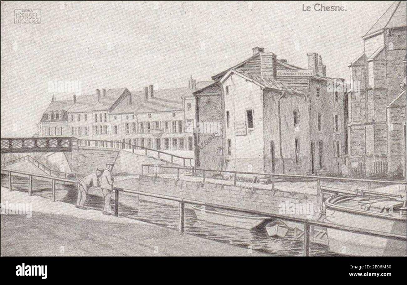 Le ChesneFR08old postcard38 Stock Photo Alamy