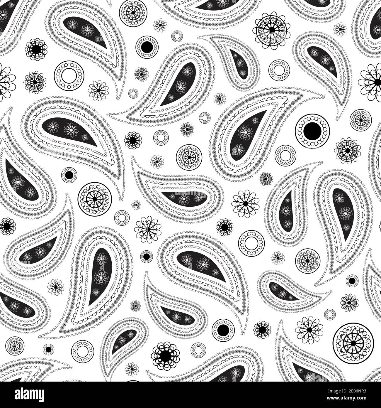 Black and white paisley seamless pattern Stock Vector Image & Art - Alamy