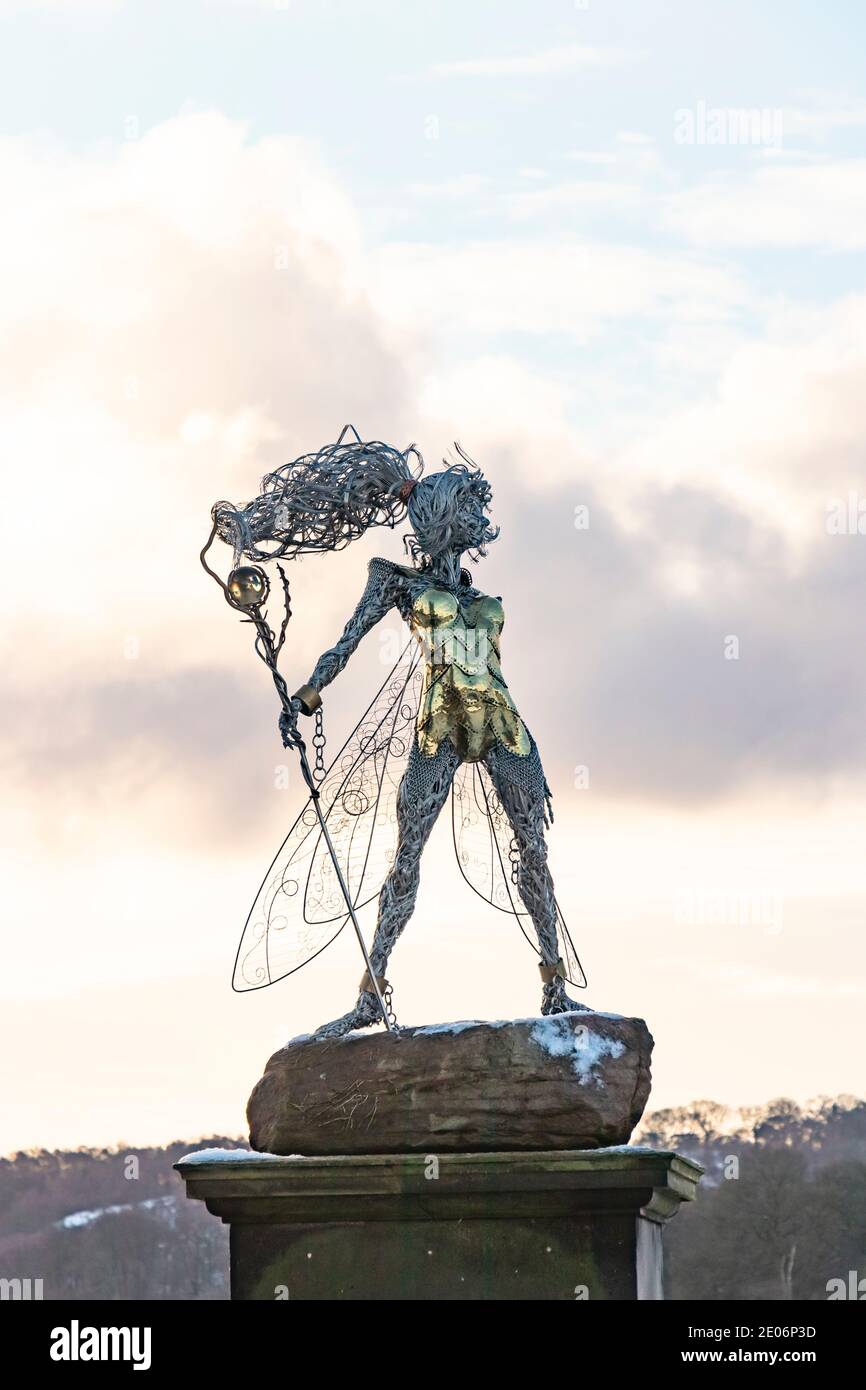 wire fairy sculpture at Trentham Gardens Stoke on Trent staffordshire