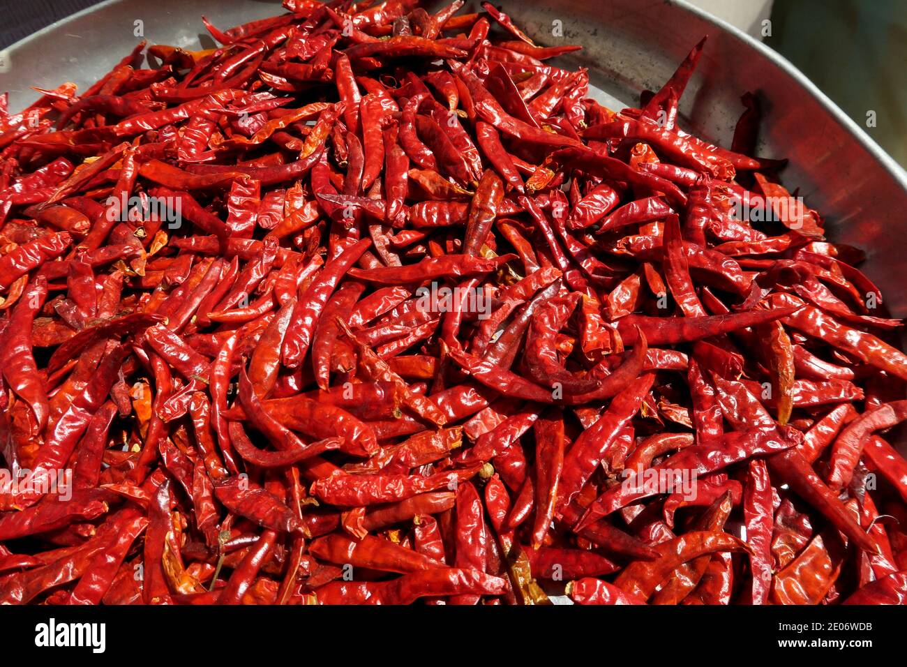 Chilli peppers drying in the sun, Bangkok, Thailand Stock Photo - Alamy