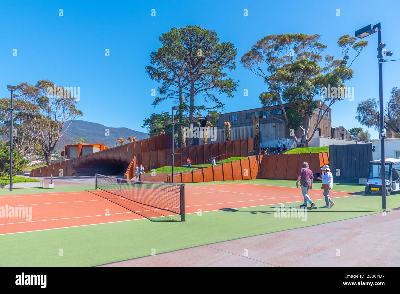 HOBART, AUSTRALIA, FEBRUARY 22, 2020: Tennis court at MONA – Museum of old  an new Art in Hobart, Australia Stock Photo - Alamy