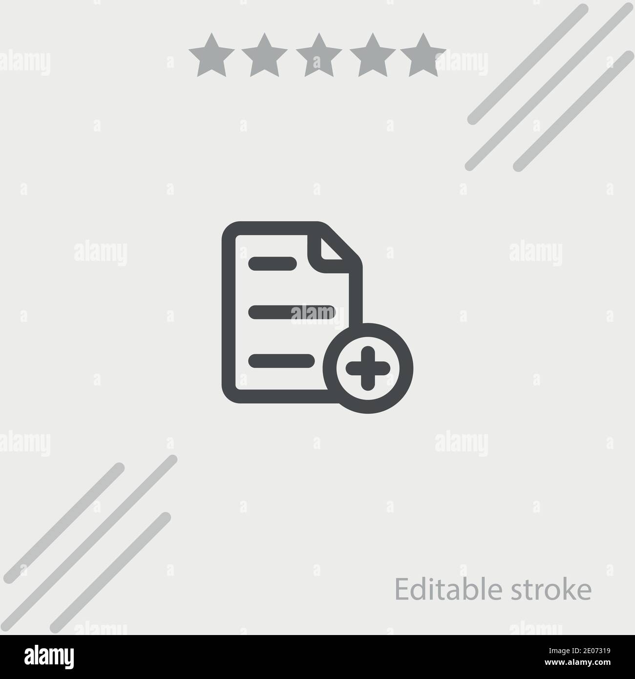 text file add outlined interface button vector icon modern simple vector illustration Stock Vector