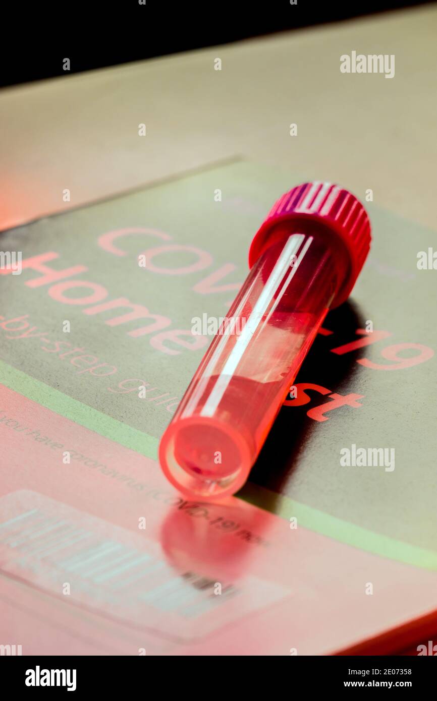 The NHS step by step guide and home testing kit for Covid 19 Stock