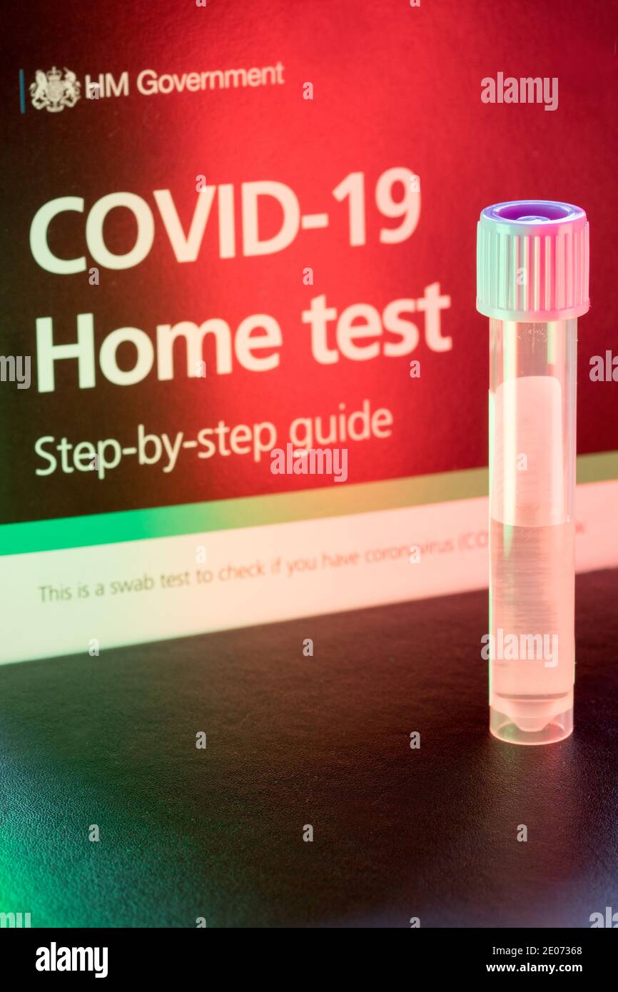 The NHS step by step guide and home testing kit for Covid 19 Stock