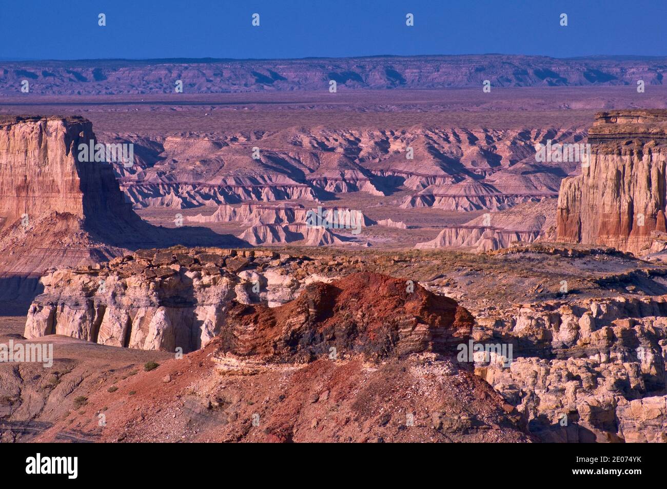 Rock formations in Coal Mine Canyon, sunset, Moenkopi Plateau, edge of