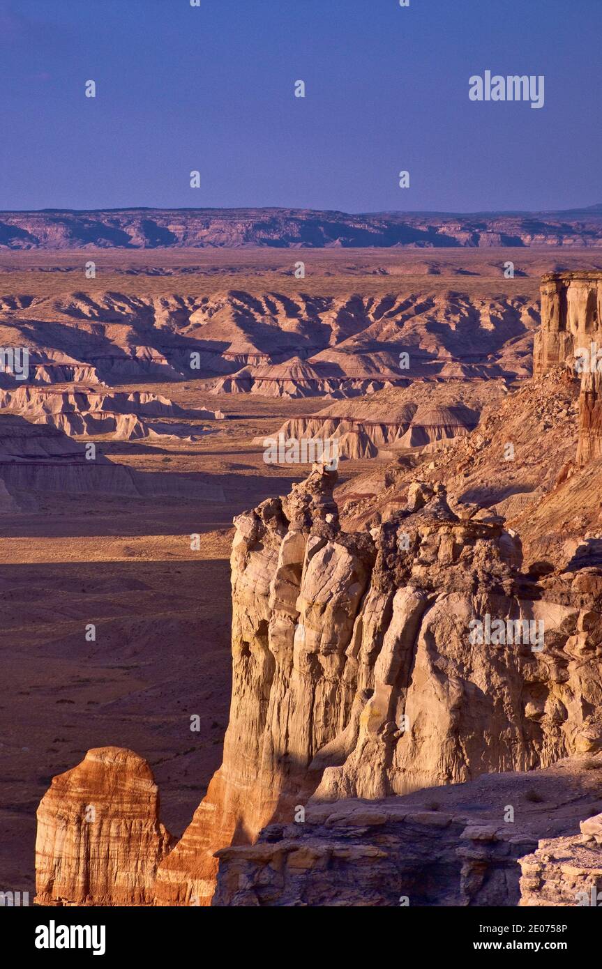 Rock formations in Coal Mine Canyon, sunset, Moenkopi Plateau, edge of