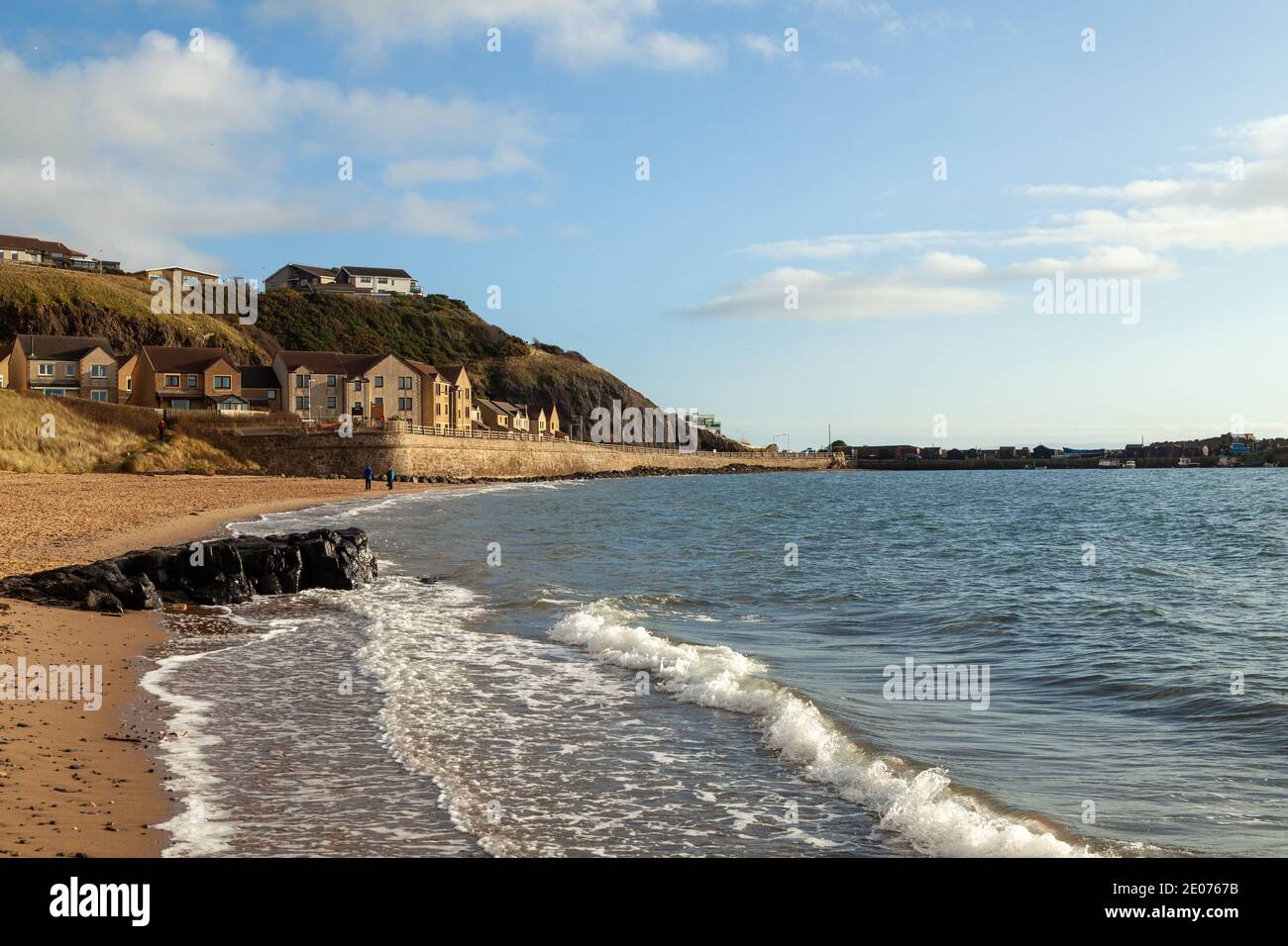 Pettycur Bay beach along the Fife Coastal Path, Fife, Scotland Stock