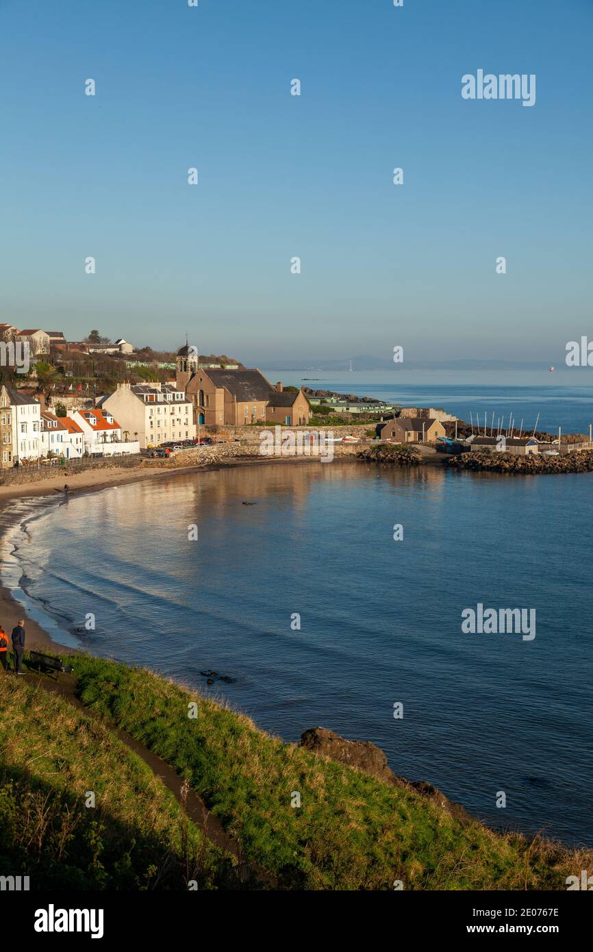 The village of Kinghorn along the Fife Coastal Path, Scotland Stock