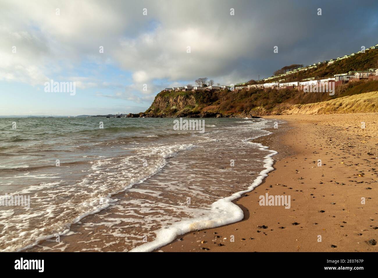 The sandy beach at Pettycur Bay, Kinghorn, Fife, Scotland. Stock Photo