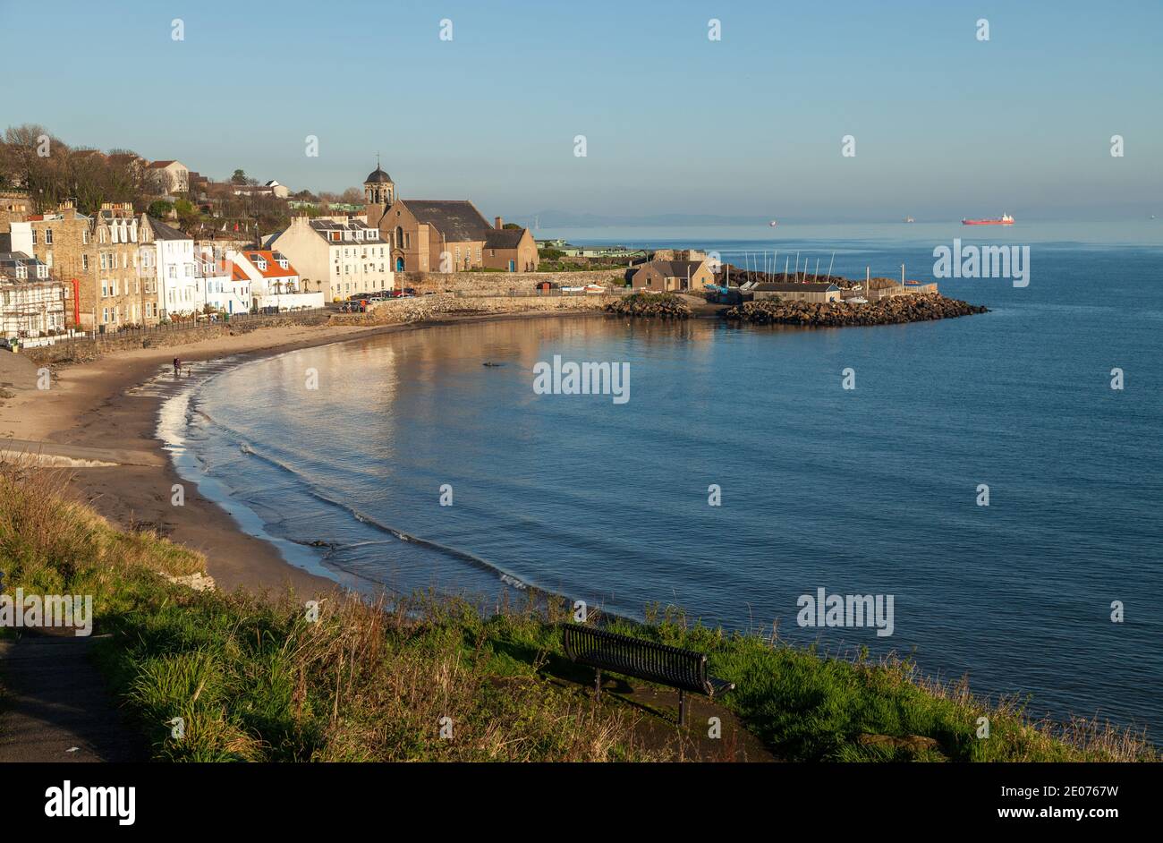 The village of Kinghorn along the Fife Coastal Path, Scotland Stock