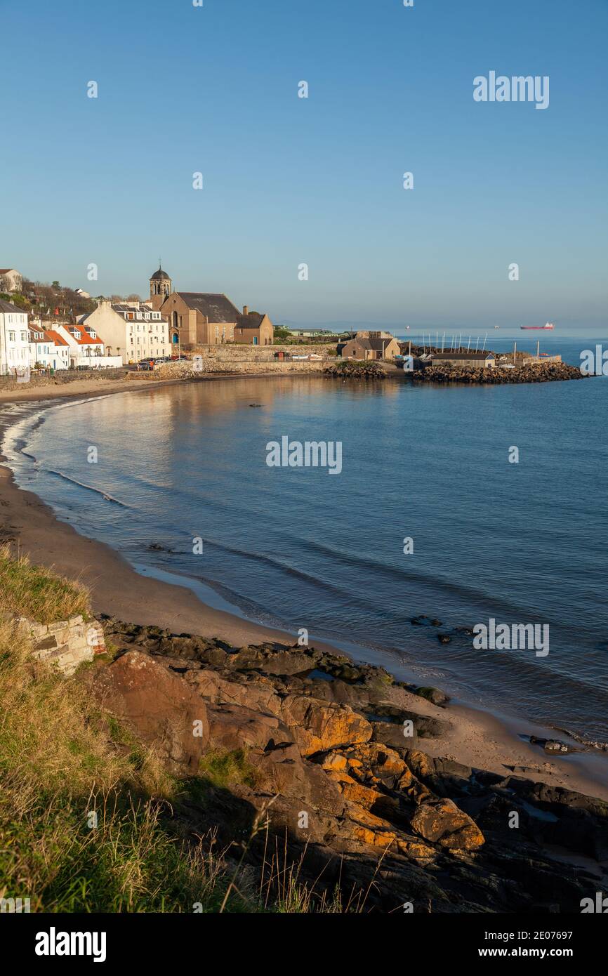 The village of Kinghorn along the Fife Coastal Path, Scotland Stock