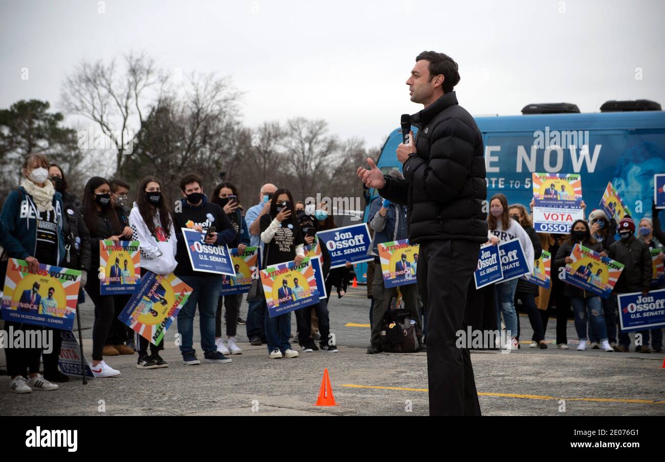 Marietta, GA, USA. 30th Dec, 2020. Democratic candidate for