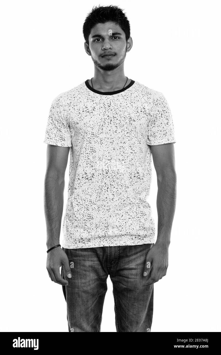 Standing indian man Black and White Stock Photos & Images - Alamy