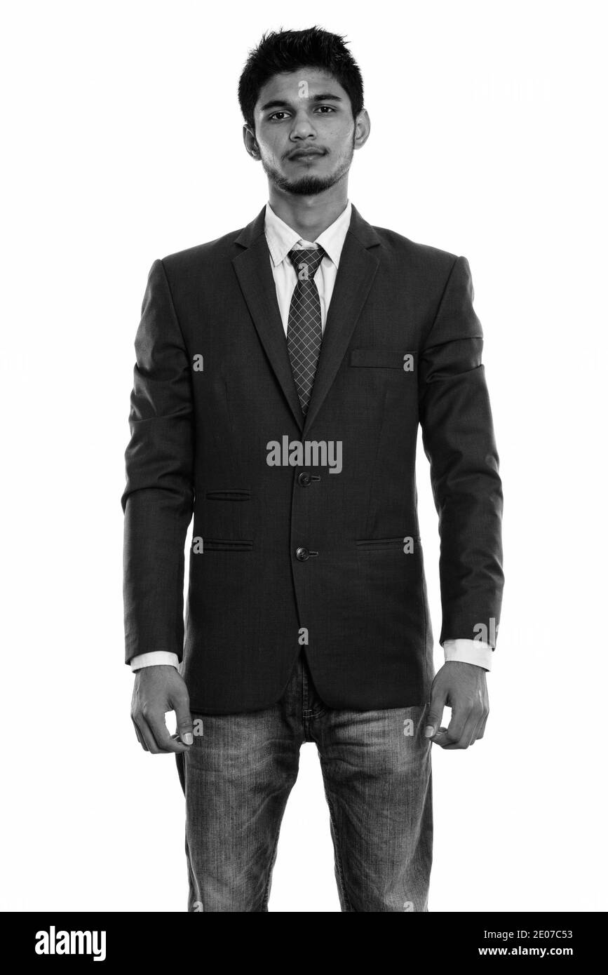 Indian business man standing Black and White Stock Photos & Images - Alamy
