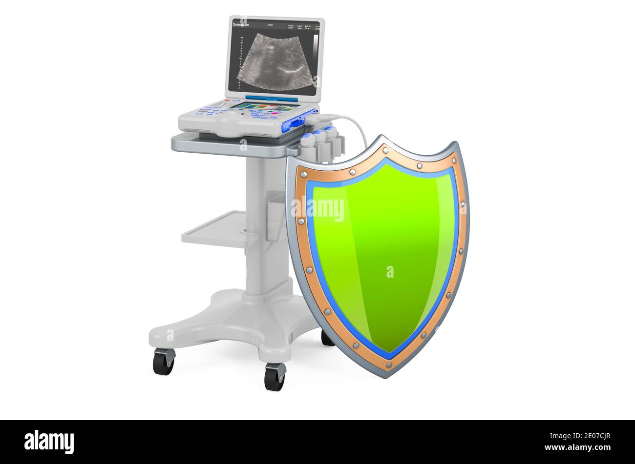 Medical ultrasound diagnostic machine, scanner with shield, 3D ...