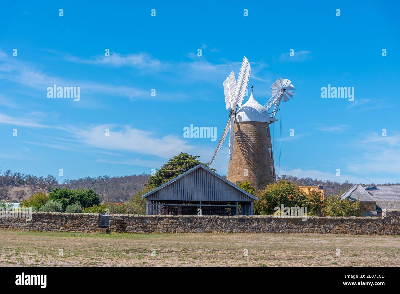 Callington mill at Oatlands, Tasmania, Australia Stock Photo
