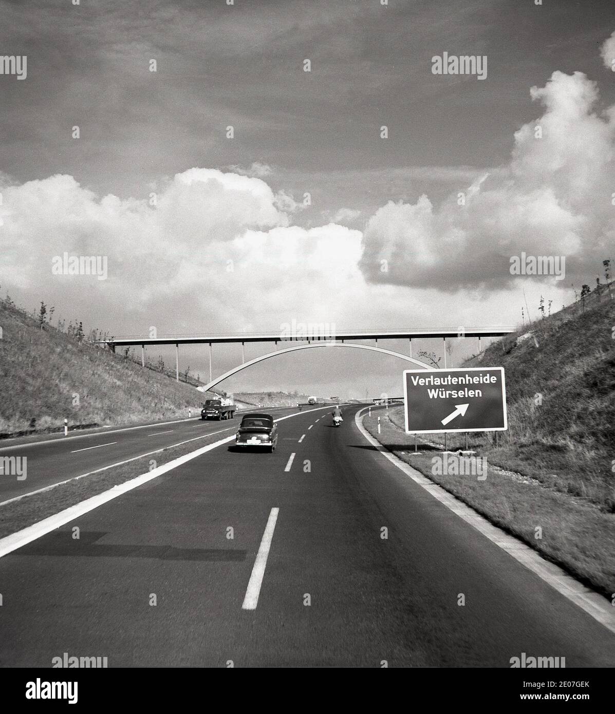 1960s, historical, newly built motorway, West Germany Stock Photo Alamy