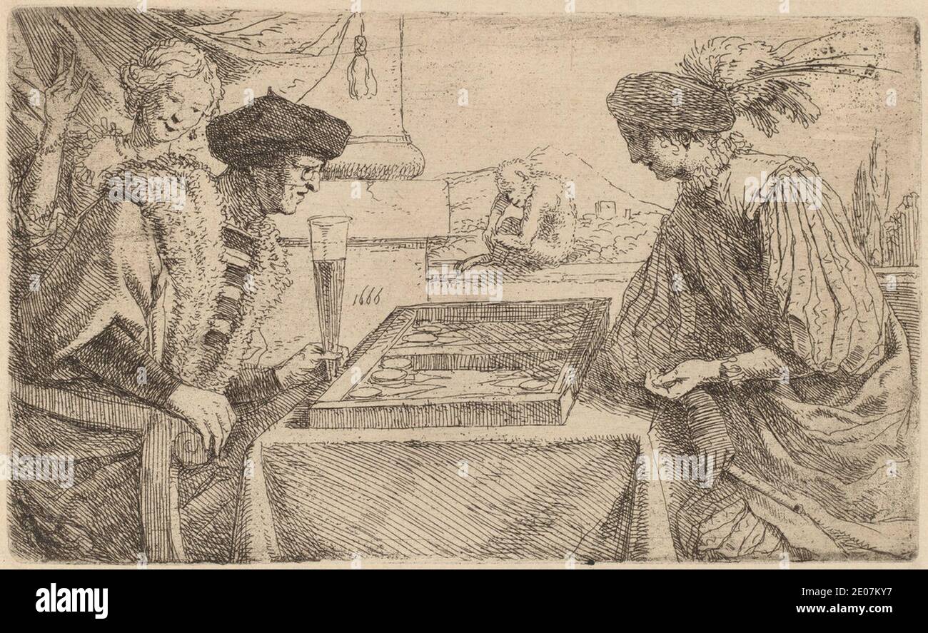 Leendert van der Cooghen - The Board Players. Stock Photo