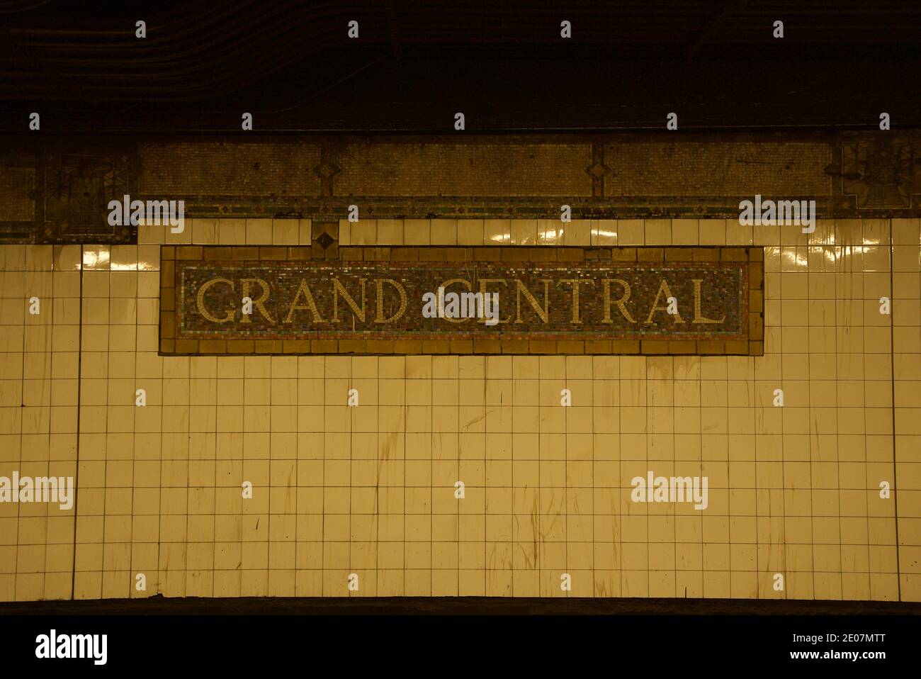 The sign for Grand Central train station, in the underground station of