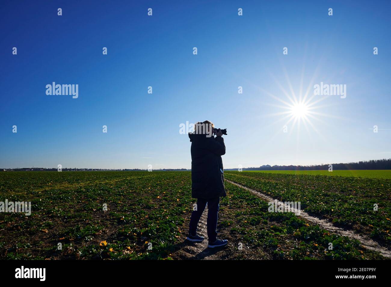Berlin, Germany - December 30, 2020: Backlit photography of a female ...