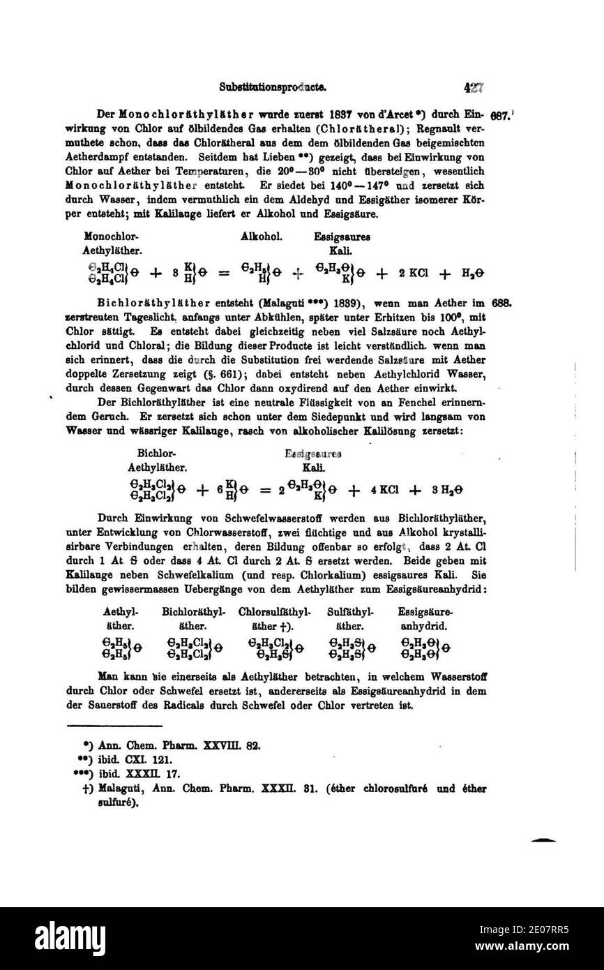 Lehrbuch der organischen Chemie (Kekule) I 427. Stock Photo