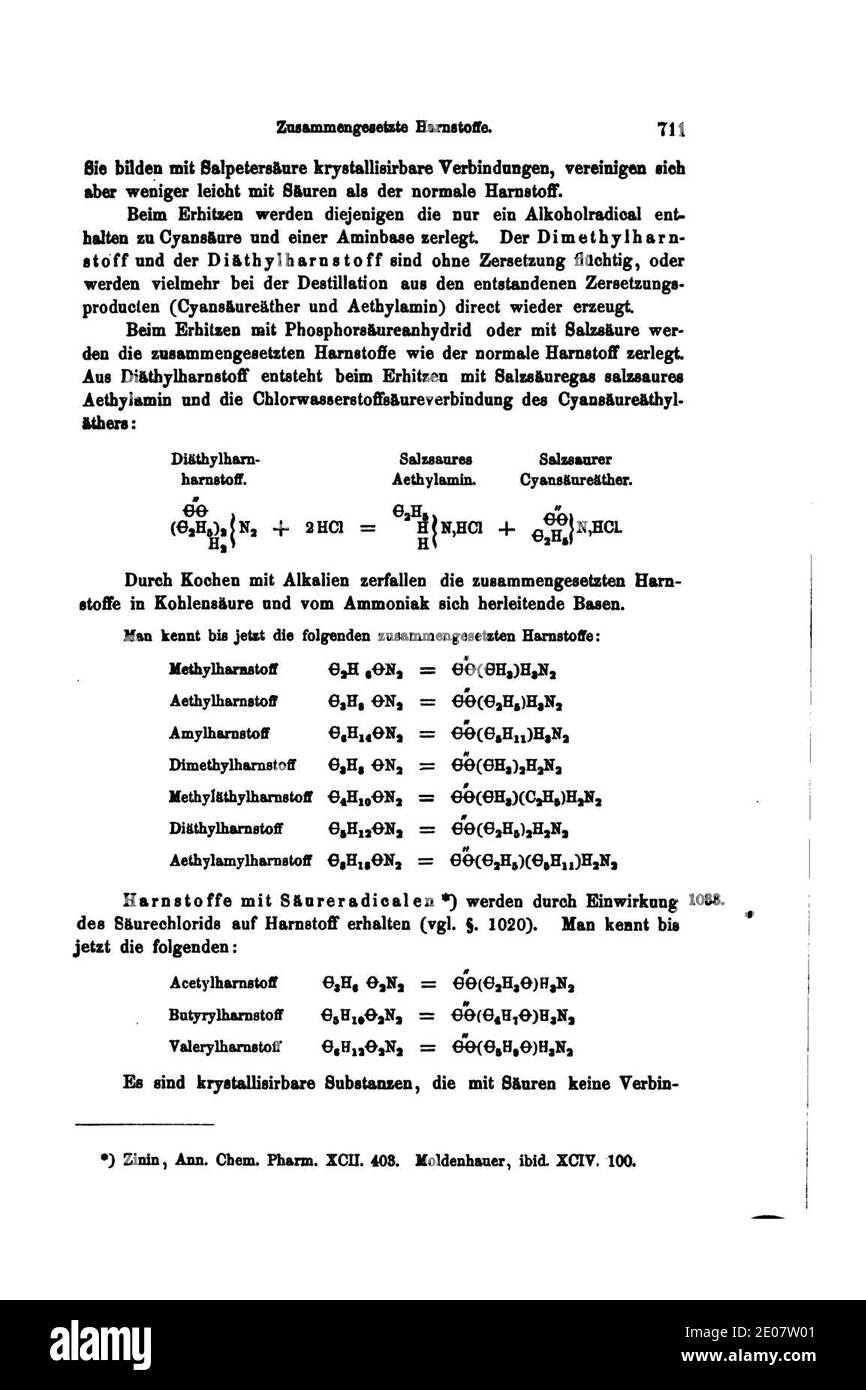 Lehrbuch der organischen Chemie (Kekule) I 711. Stock Photo
