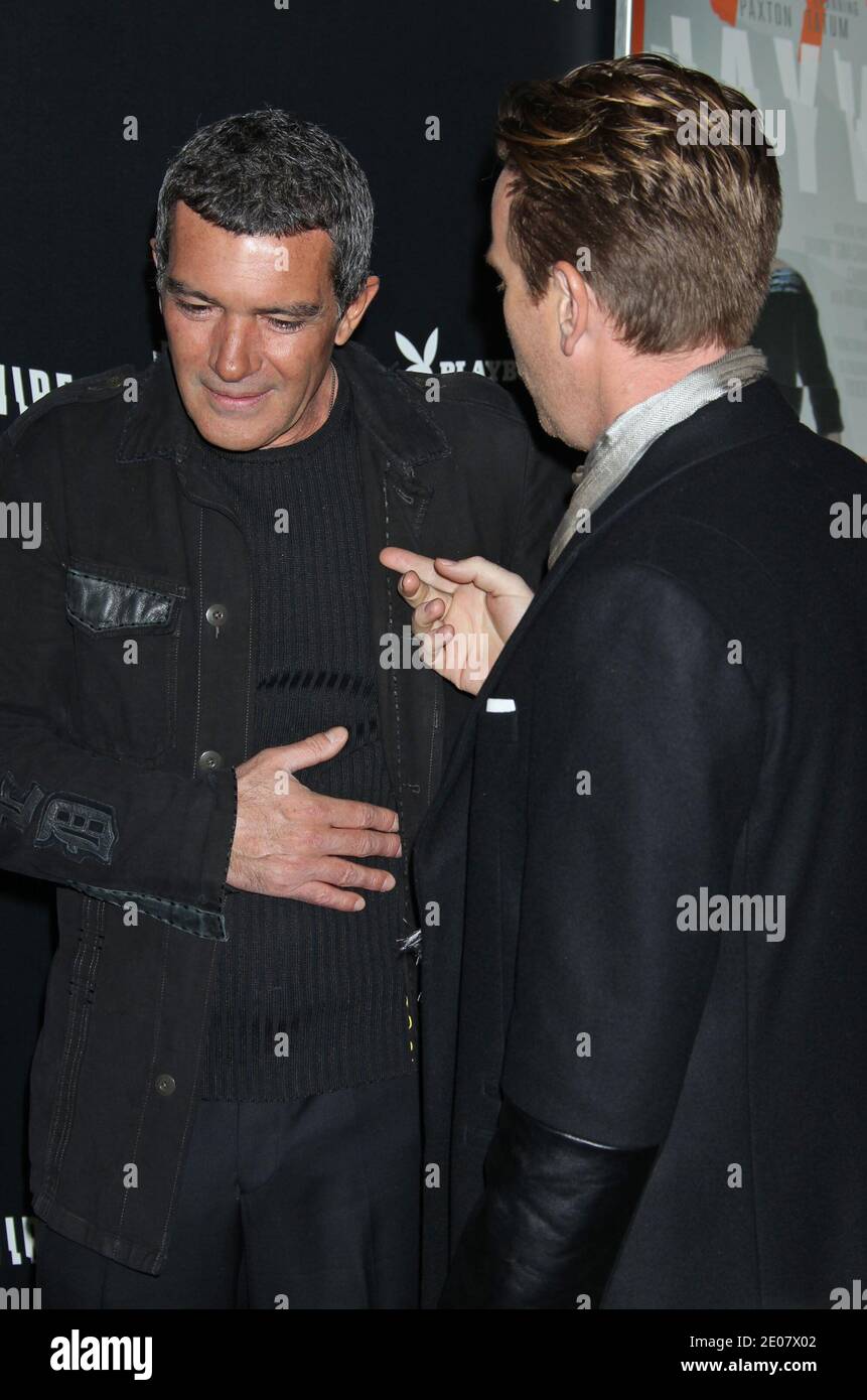 Antonio Banderas, Ewan McGregor, Haywire Film Premiere at The Directors Guild Of America in Los Angeles, California. January 5, 2012. (Pictured: Antonio Banderas, Ewan McGregor). Photo by Baxter/ABACAPRESS.COM Stock Photo