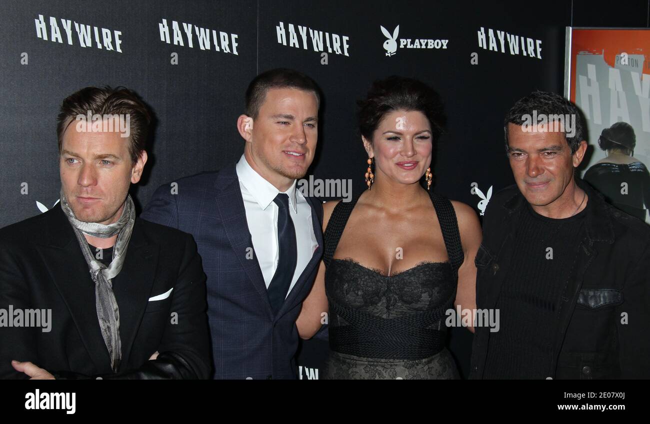 Ewan McGregor, Channing Tatum, Gina Carano, Antonio Banderas, Haywire Film Premiere at The Directors Guild Of America in Los Angeles, California. January 5, 2012. (Pictured: Ewan McGregor, Channing Tatum, Gina Carano, Antonio Banderas). Photo by Baxter/ABACAPRESS.COM Stock Photo