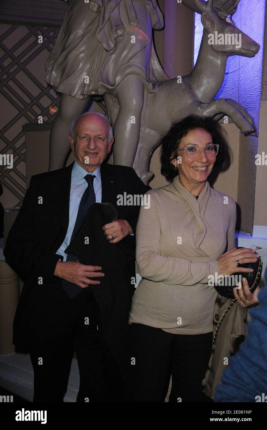 Andre Azoulay and wife attend 'El Gusto' chaabi music concert at the 'Grand Rex' theatre on January 9 and 10, 2012. 'El Gusto' used to be an orchestra playing in Algeria in the 1950s, and got reunited recently after a documentary movie on them. Photo by Ammar Abd Rabbo/ABACAPRESS.COM Stock Photo