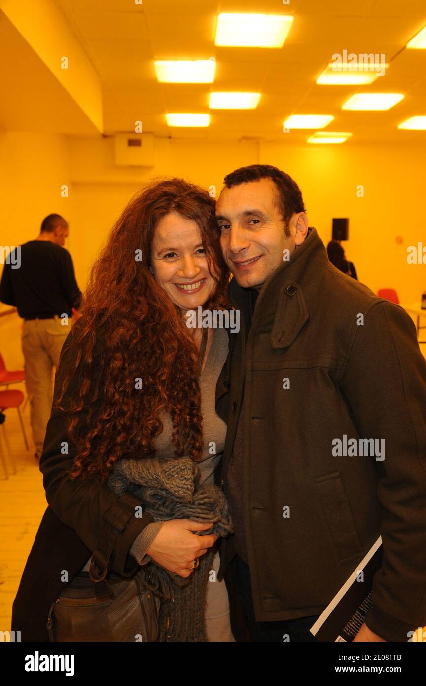 Actor Zinedine Soualem and Zina Berrahal attend 'El Gusto' chaabi music concert at the 'Grand Rex' theatre on January 9 and 10, 2012. 'El Gusto' used to be an orchestra playing in Algeria in the 1950s, and got reunited recently after a documentary movie on them. Photo by Ammar Abd Rabbo/ABACAPRESS.COM Stock Photo