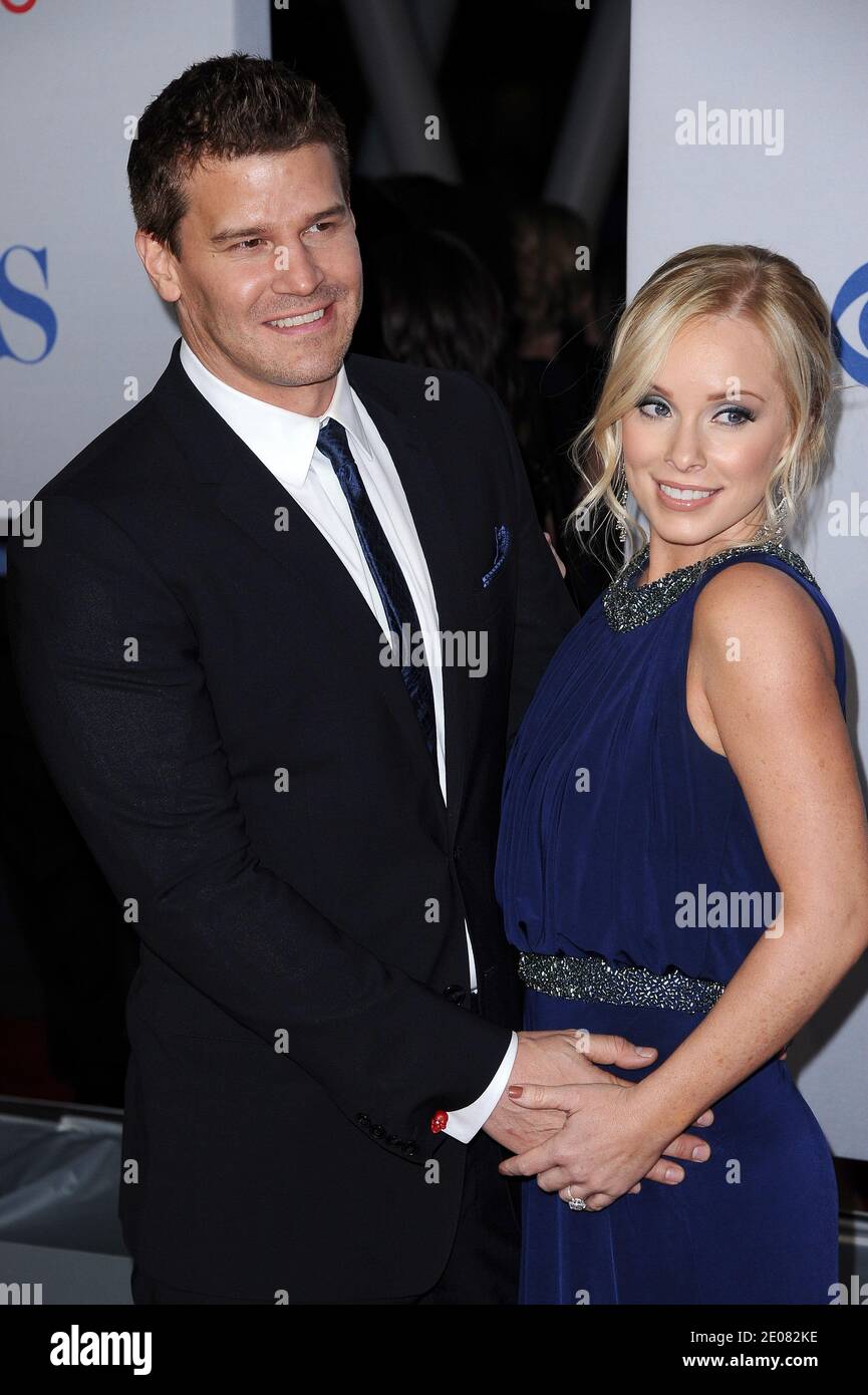 David Boreanaz And Jaime Bergman Arrive At The 38th Annual People S Choice Awards Held At The
