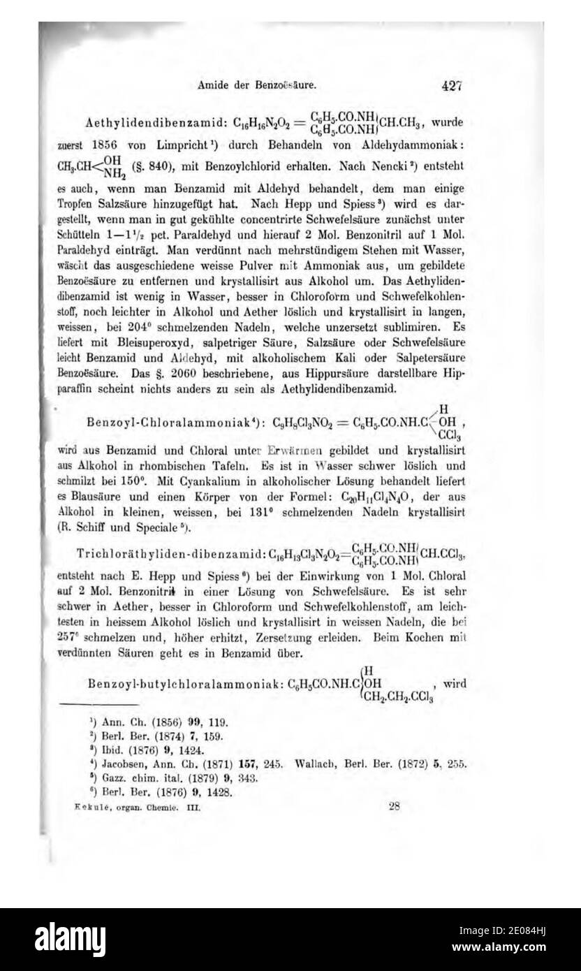 Lehrbuch der organischen Chemie (Kekule) III 427. Stock Photo