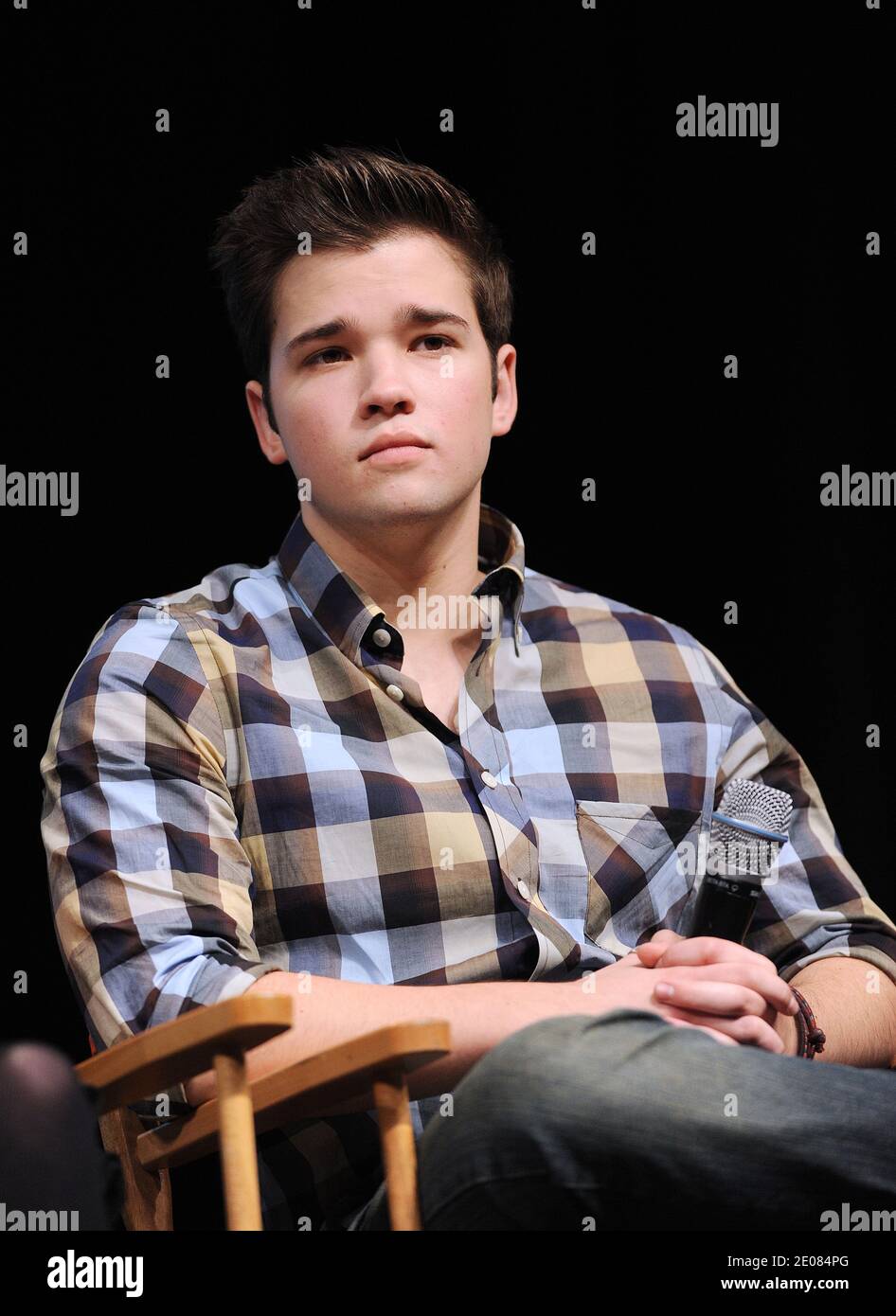 Cast member of the Nickelodeon television show iCarly Nathan Kress attends a screening of an episode of the show featuring Obama at Hayfield Secondary School in Alexandria, VA, USA, on January 13, 2012. Michelle Obama appears on an episode honoring military families and kids which will air on the children's cable network January 16. Photo by Olivier Douliery/ABACAPRESS.COM Stock Photo