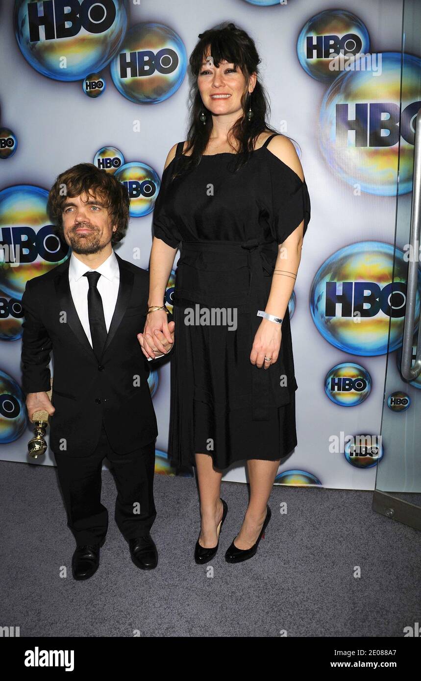 Peter Dinklage and Erica Schmidt attending the '2012 HBO Golden Globe Party' held at the Beverly Hilton Hotel in Beverly Hills, Los Angeles, CA, USA on January 15, 2012. Photo by Graylock/ABACAPRESS.COM Stock Photo