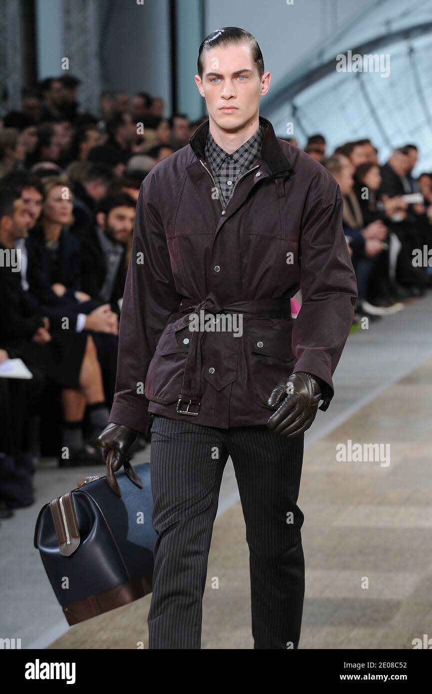 A model wears a creation for Louis Vuitton men's Fall-Winter 2012-2013  collection as part of the Paris Fashion Week, France, January 19, 2012.  Photo by Nicolas Briquet/ABACAPRESS.COM Stock Photo - Alamy