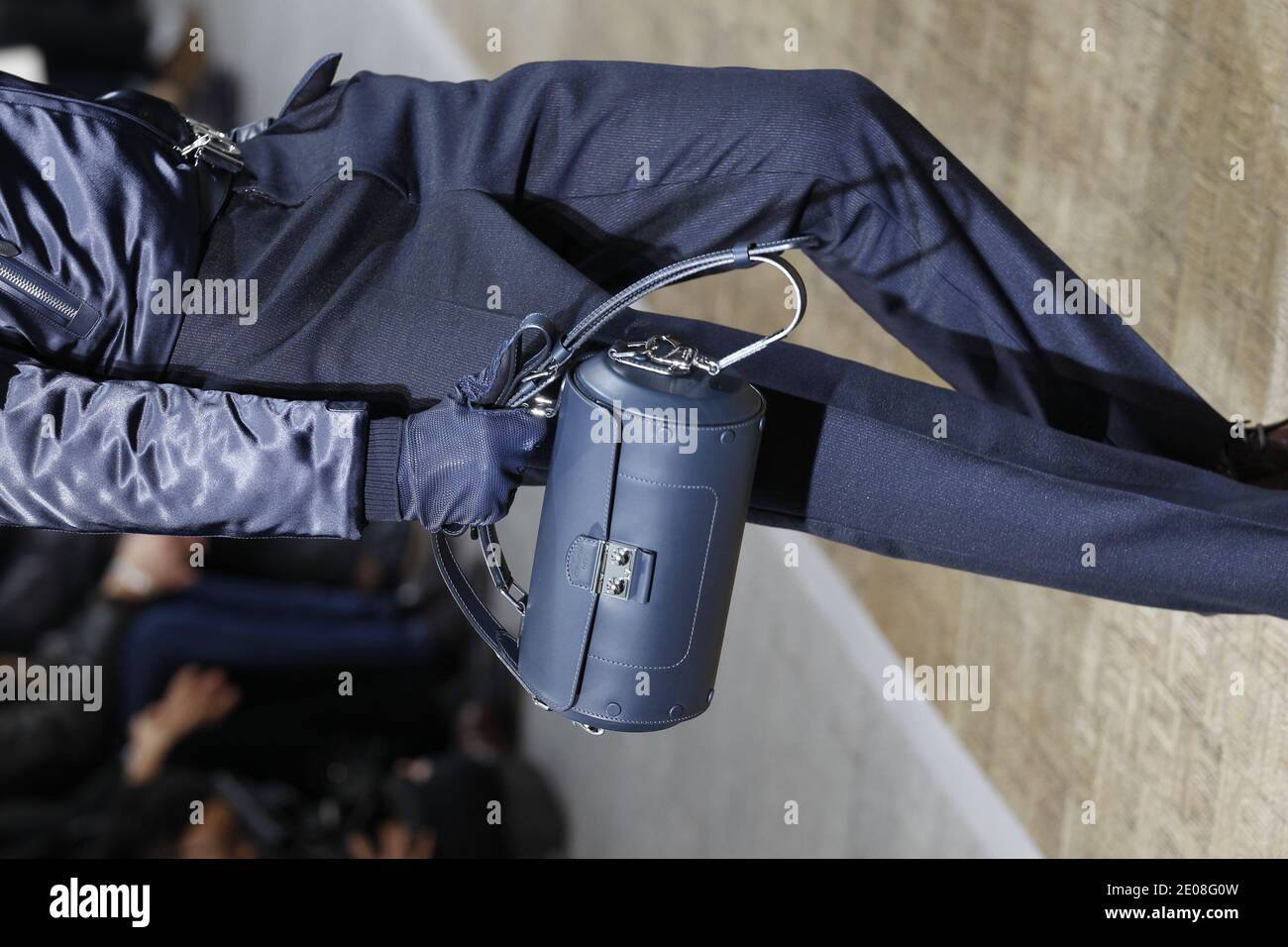 A model wears a creation by Kim Jones for Louis Vuitton men's Fall-Winter 2012-2013 collection presentation as part of the Paris Fashion Week, France, January 19, 2012. Photo by Alain Gil-Gonzalez/ABACAPRESS.COM Stock Photo